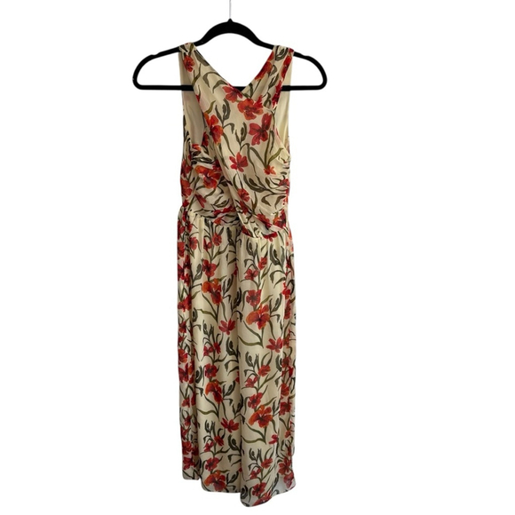 Aritzia LittleMoon Floral Jumpsuit Sleeveless Cross Front Open Back Wide-Leg Sz2 - Picture 2 of 14